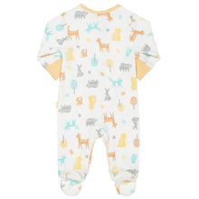 Load image into Gallery viewer, Baby in woodland sleepsuit