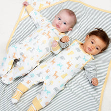Load image into Gallery viewer, Baby in woodland sleepsuit