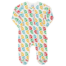 Load image into Gallery viewer, Baby in rainbow fox sleepsuit