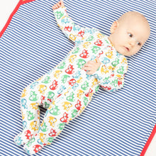 Load image into Gallery viewer, Baby in rainbow fox sleepsuit