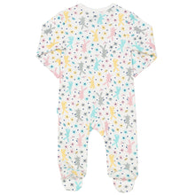 Load image into Gallery viewer, Baby in happy hare sleepsuit