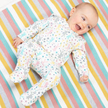 Load image into Gallery viewer, Baby in happy hare sleepsuit