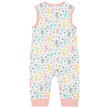 Load image into Gallery viewer, Baby in happy hare dungarees