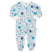 Load image into Gallery viewer, Baby in starry night sleepsuit