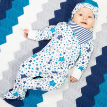 Load image into Gallery viewer, Baby in starry night sleepsuit