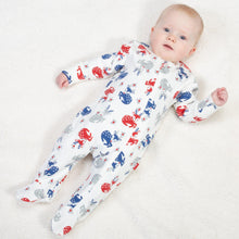 Load image into Gallery viewer, Baby in reindeer sleepsuit