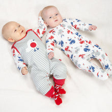 Load image into Gallery viewer, Baby in reindeer sleepsuit