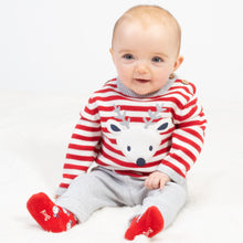 Load image into Gallery viewer, Baby in reindeer knit set