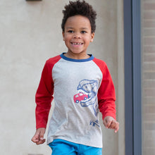Load image into Gallery viewer, Boy in t-rex t-shirt
