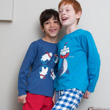 Load image into Gallery viewer, Boy in pirate whale t-shirt
