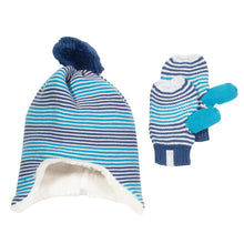 Load image into Gallery viewer, Boy in stripy hat and mitts