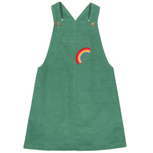 Load image into Gallery viewer, Girl in rainbow pinafore