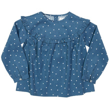 Load image into Gallery viewer, Girl in spotty frill blouse