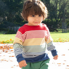 Load image into Gallery viewer, Boy in rainbow jumper