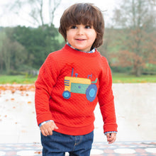 Load image into Gallery viewer, Boy in tractor sweatshirt