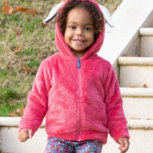 Load image into Gallery viewer, Girl in happy hare fleece pink