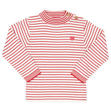 Load image into Gallery viewer, Girl in stripy heart jumper