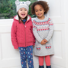 Load image into Gallery viewer, Girl in nordic heart knit dress